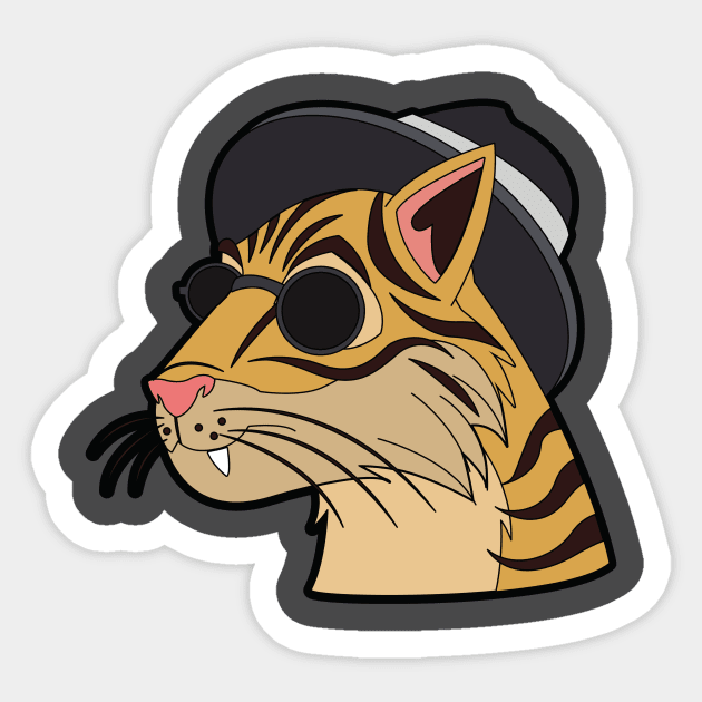 Tiger wearing sunglasses Sticker by Travelite Design